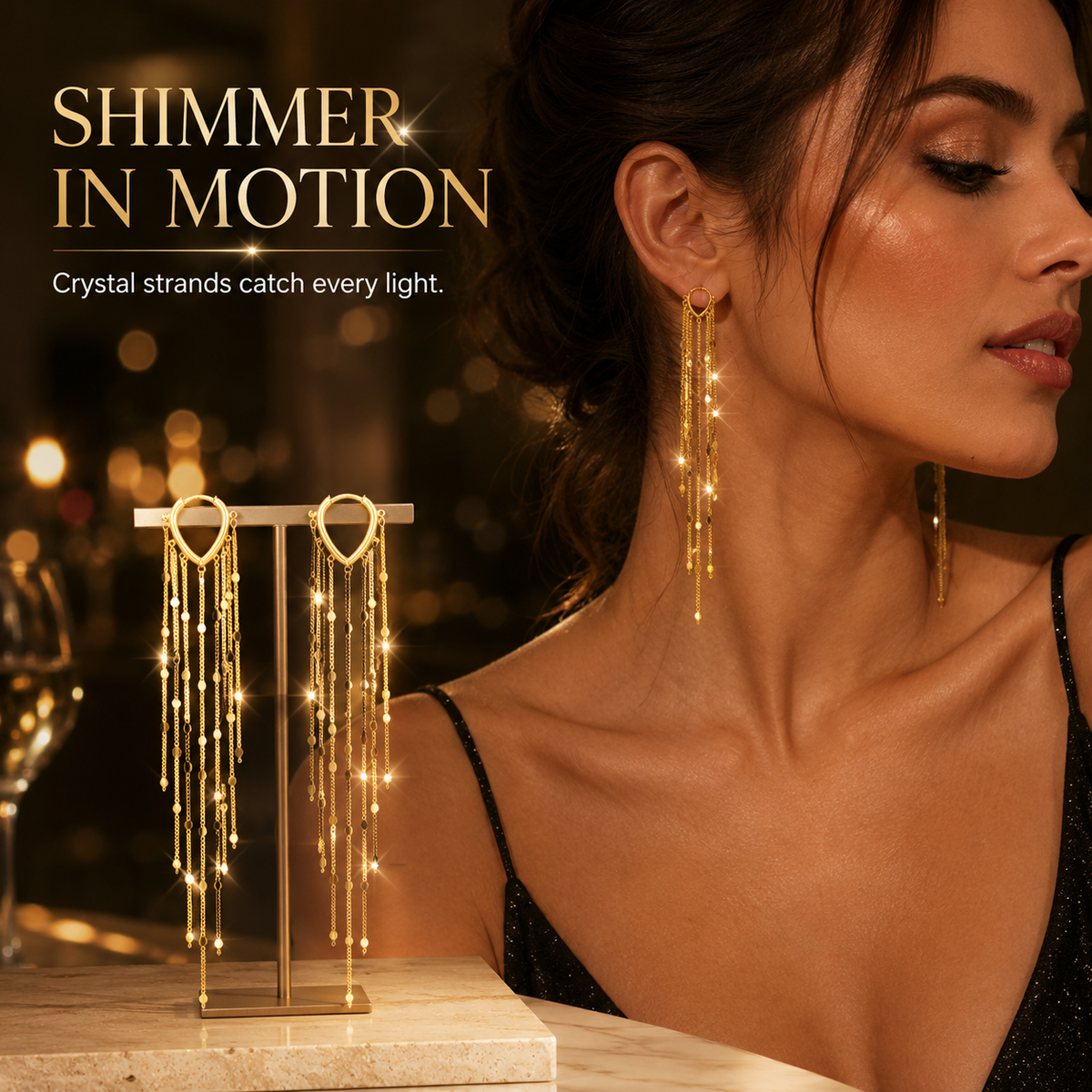 🌟 Chic V-Shape Huggie Long Fringe Dangle Earrings
