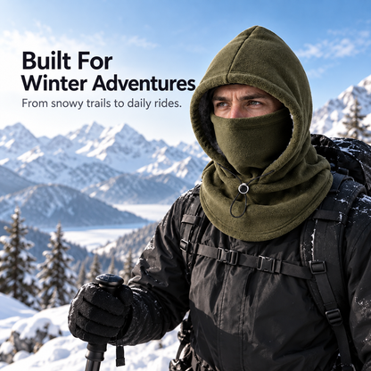 ❄️ 3-in-1 Thermal Fleece Balaclava Hood | Windproof Neck & Face Warmer 🏂