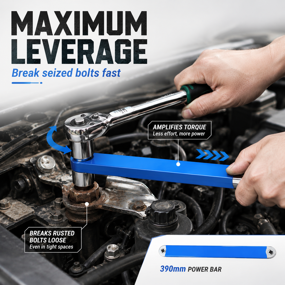 9.8"/15.3" High-Carbon Wrench Extender Bar 🔧