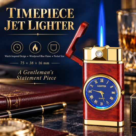 Adjustable, rechargeable, portable outdoor windproof blue flame lighter