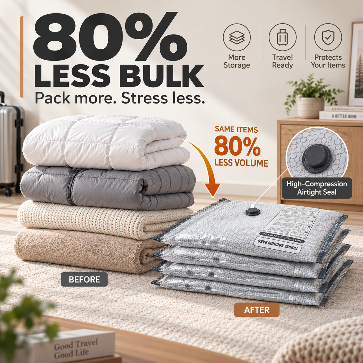 ✈️ Travel Vacuum Compression Storage Bags with Electric Pump