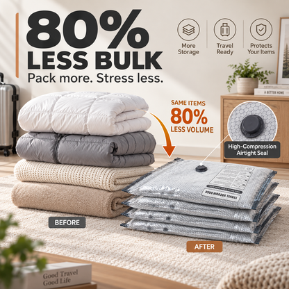 ✈️ Travel Vacuum Compression Storage Bags with Electric Pump
