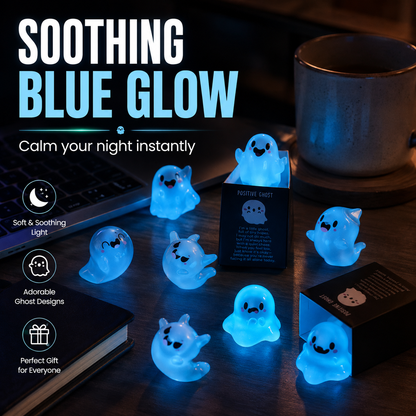 🌙 Light Up Your Night: Cute Glow-in-the-Dark Positive Ghost Figurine in Matchbox👻