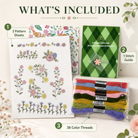 B - Full Beginner Kit (2Sheets + Threads + Guide)