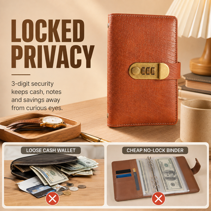 "Multi-Functional Vintage Crocodile Password Lock Cash & Currency Binder 💰🔒"