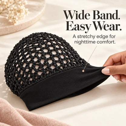🌙 Sleep Cap 3-Pack — Open-Weave, Wide Band Bedtime Hair Wrap