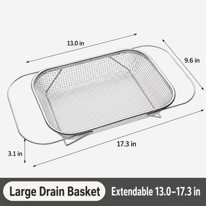 🔥Expandable Over-the-Sink Colander Basket – Wash, Drain & Dry with Ease