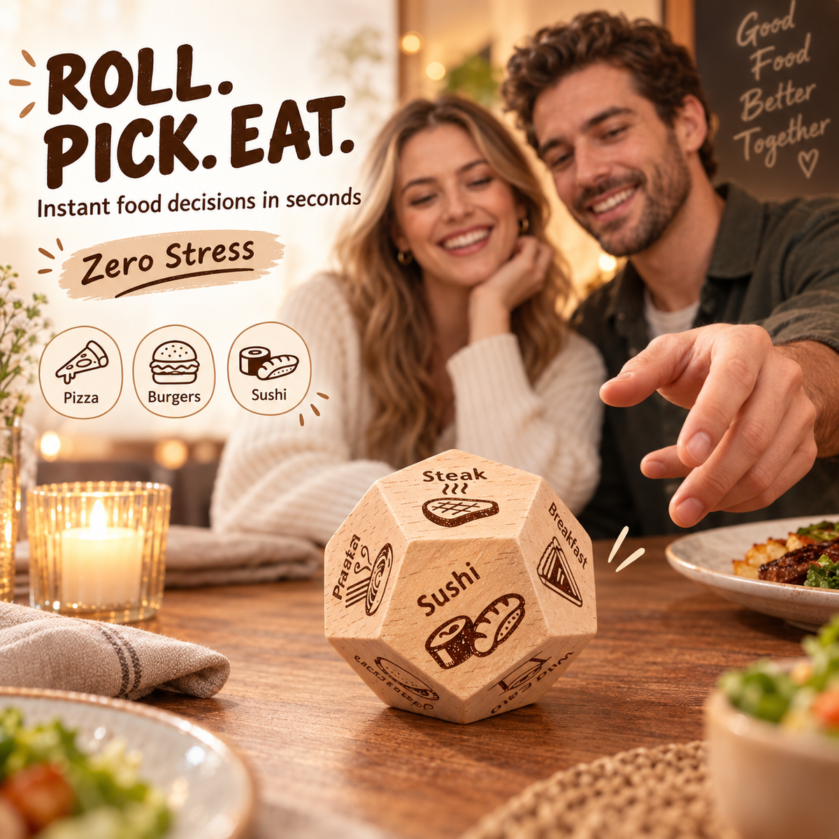 Ultimate Food Decision Dice – Stop the "What to Eat?" Debate! 🎲