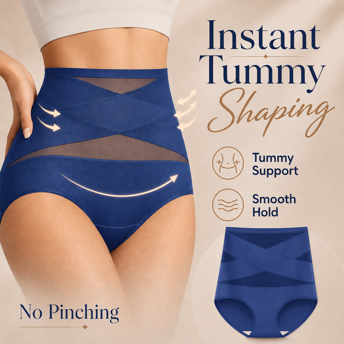💖5-Pack Women's High-Waist Cross-Wrap Tummy Control Briefs