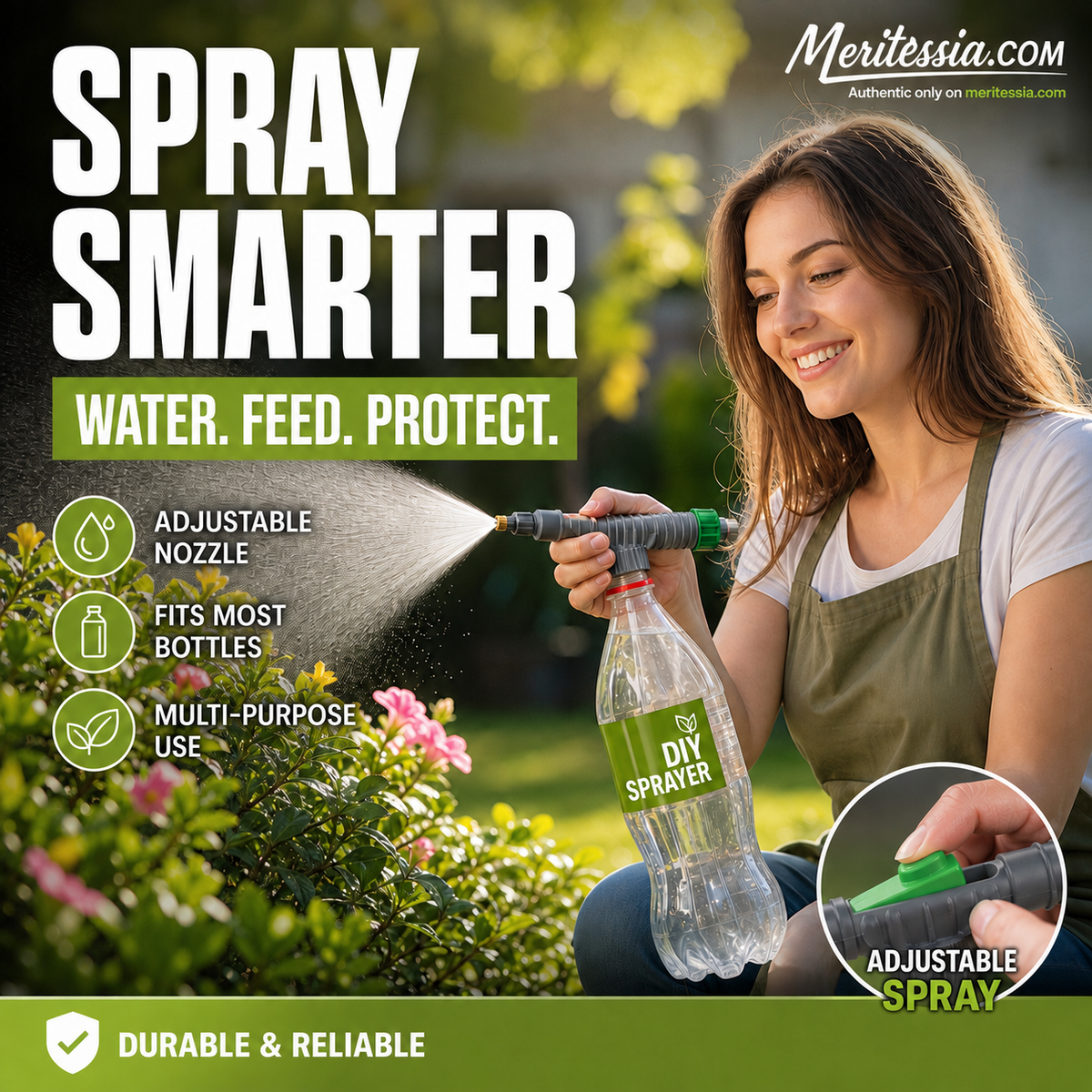 🌿 Save 50%! Adjustable Pressure Bottle Sprayer – Universal Fit for Standard Beverage Bottles