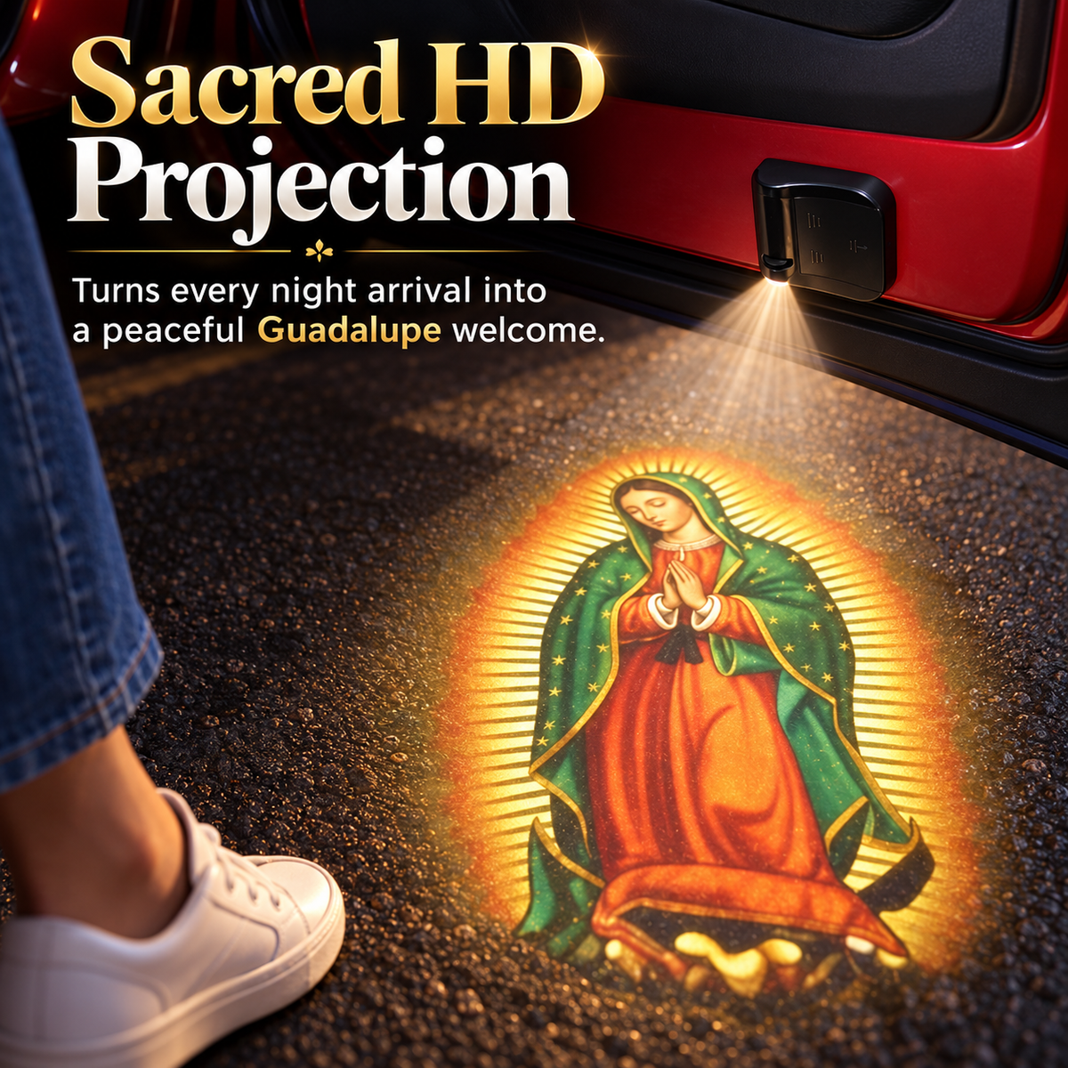 Our Lady of Guadalupe Car Door LED Logo Projector Lights🚗