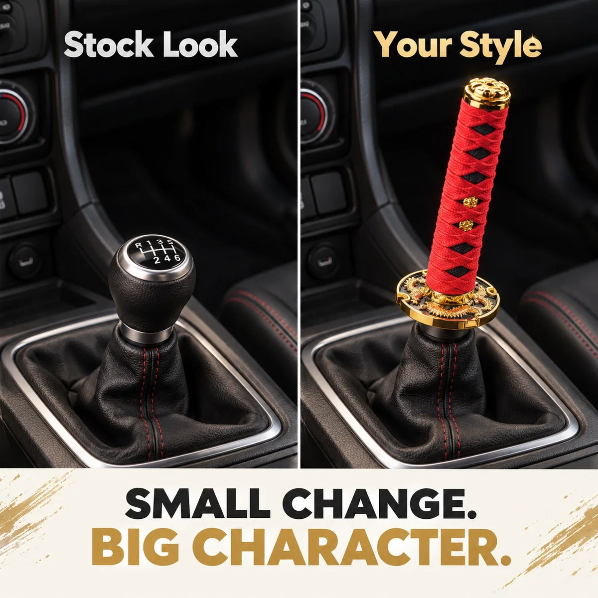 Katana-Style Shift Knob 🗡️ Cord-Wrapped Interior Upgrade