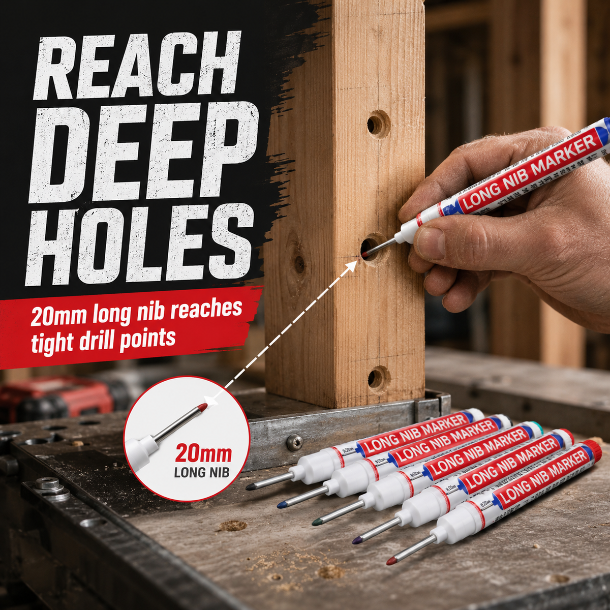 Precision Deep-Hole Marker Pen (20mm Long Nib) ✍️