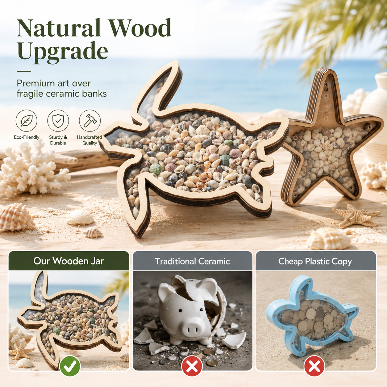 🐢 Wooden Turtle Shell Display & Storage Box