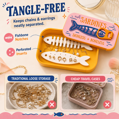 🐟 Sardine Can Daily Jewelry Case | Compact Mini Organizer
