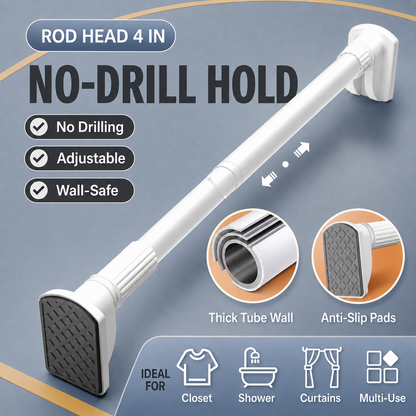🔥 Heavy-Duty No-Drill Tension Drying Rod