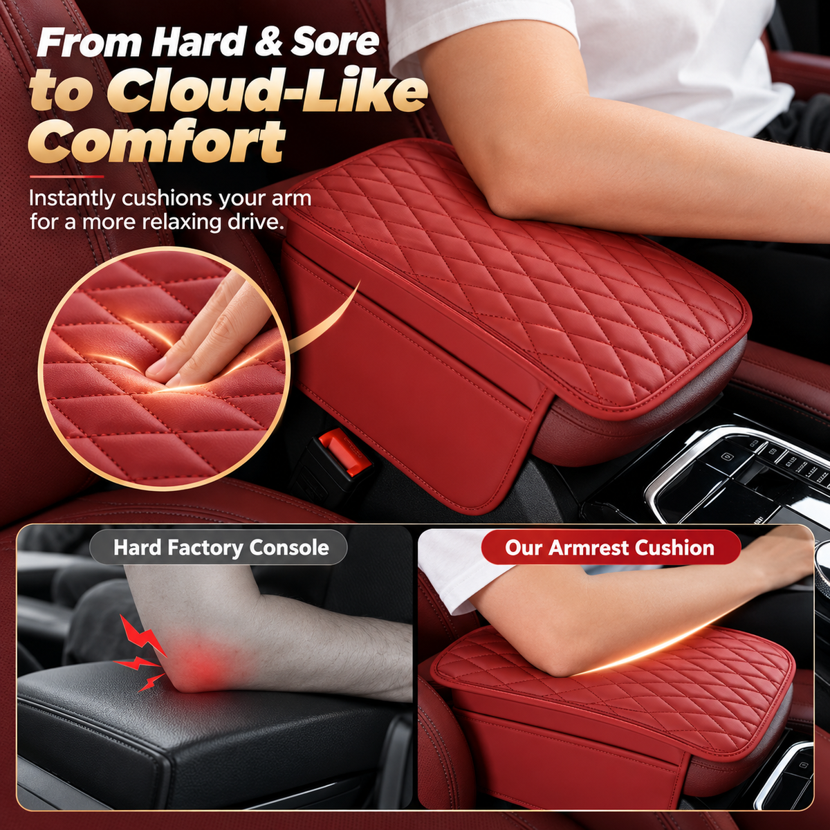 Ergonomic Car Armrest Cushion & Side Storage Organizer🚗