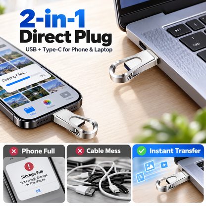 ⚡ 2-in-1 Universal High-Speed USB & Type-C Flash Drive
