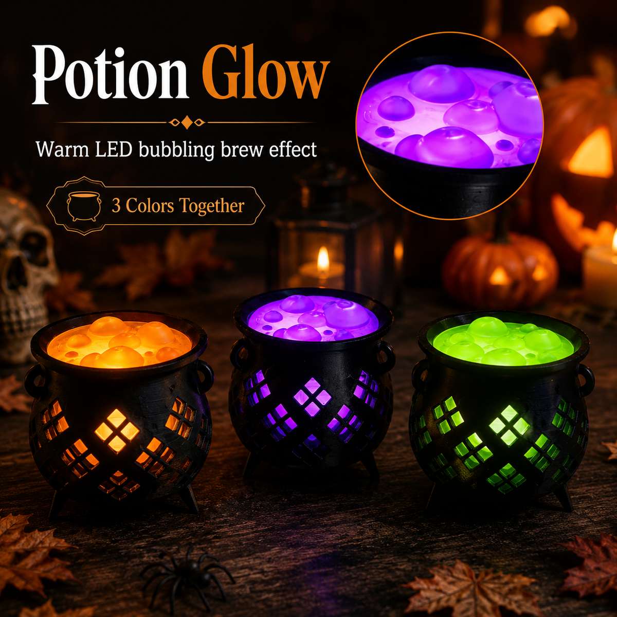 🎃 3D Printed Glowing Witch’s Cauldron Light