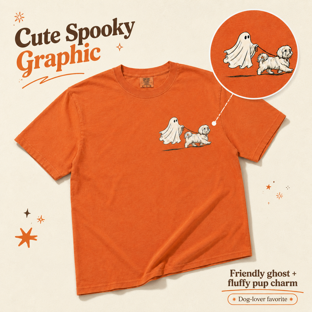 Spooky Pet Walker Cute Cotton T-Shirt 🎃