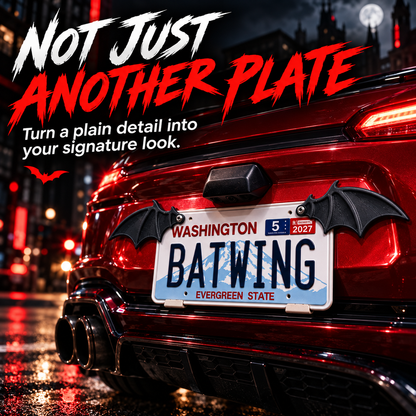 🦇 3D Bat Wing License Plate Decorations – Gothic Car Accessories