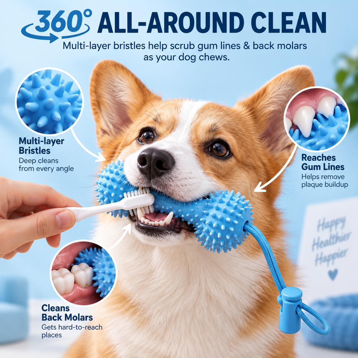 Interactive Dog Dental Chew Toy & Oral Cleaning Stick 🦷
