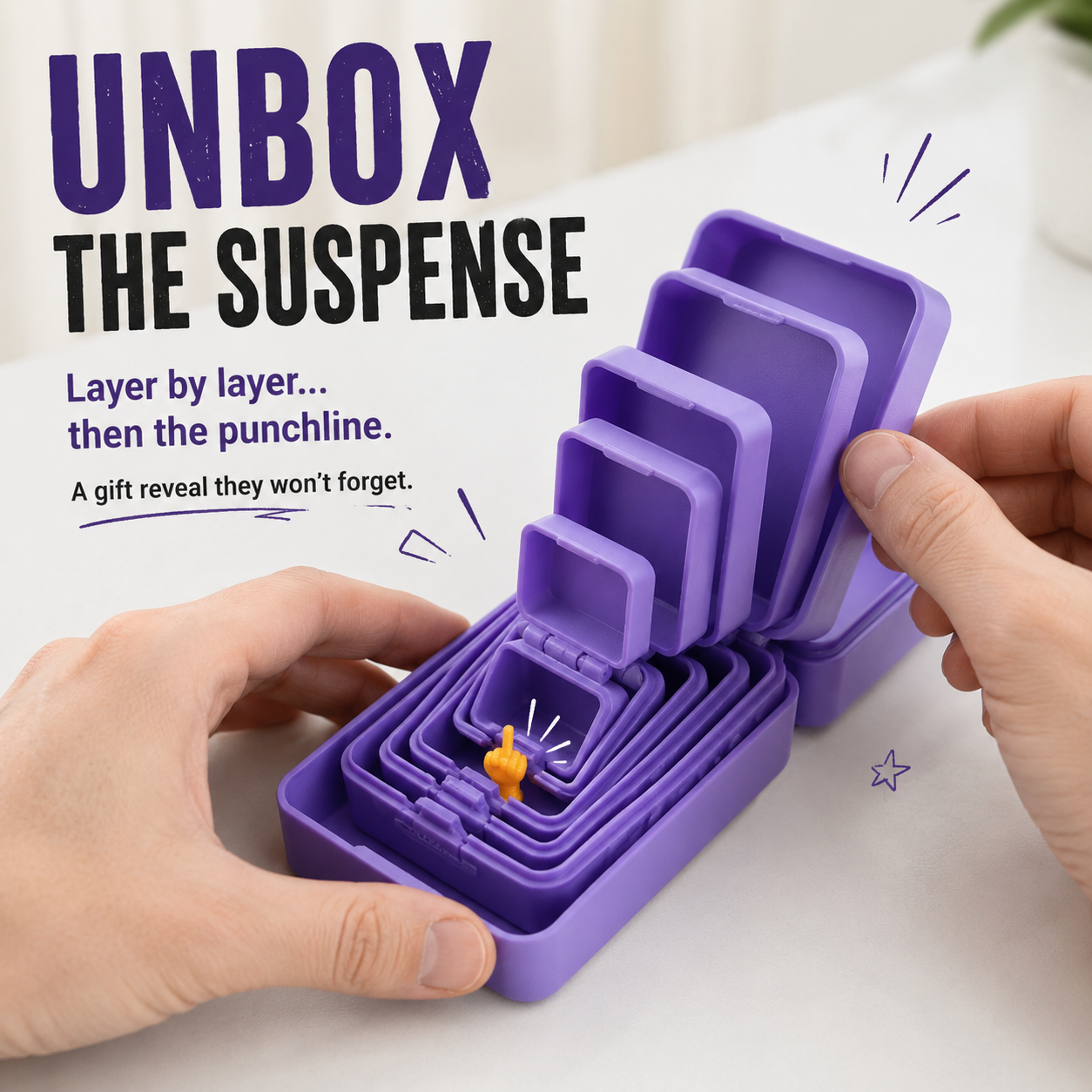 The Ultimate Surprise Gag Box 🖕 Hidden Middle Finger Nesting Boxes