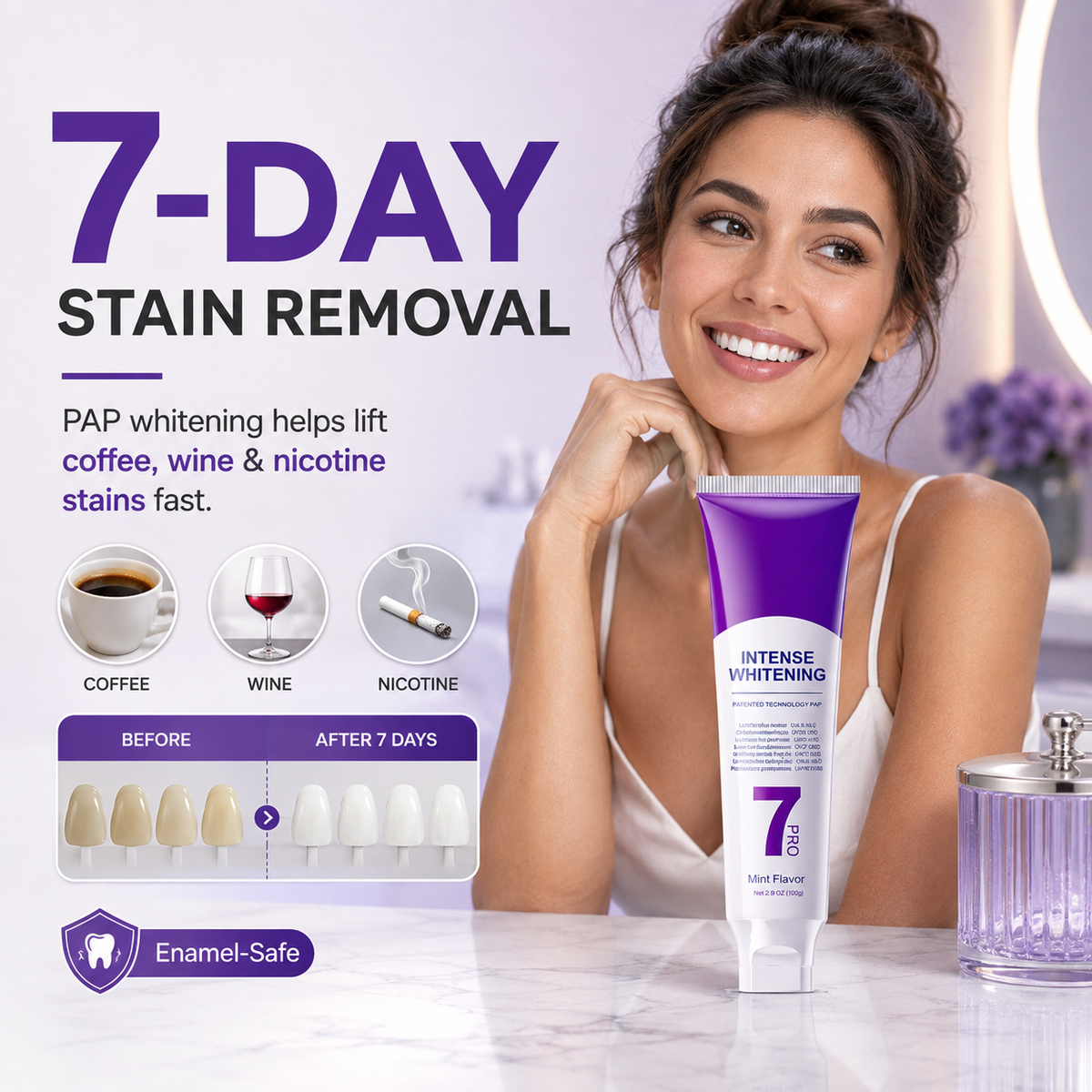 Probiotic Intense Whitening Toothpaste - 7-Day Stain Removal & Fresh Breath ✨