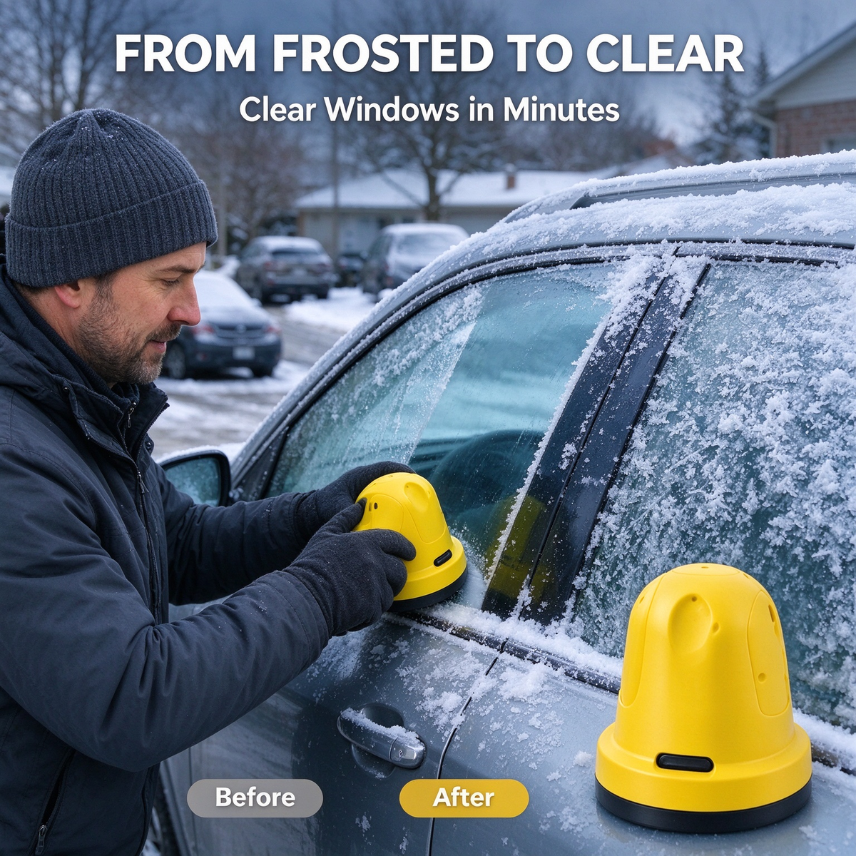 ❄️ USB Rechargeable Electric Ice Scraper – Easier Ice Removal for Car Windshields 🚗