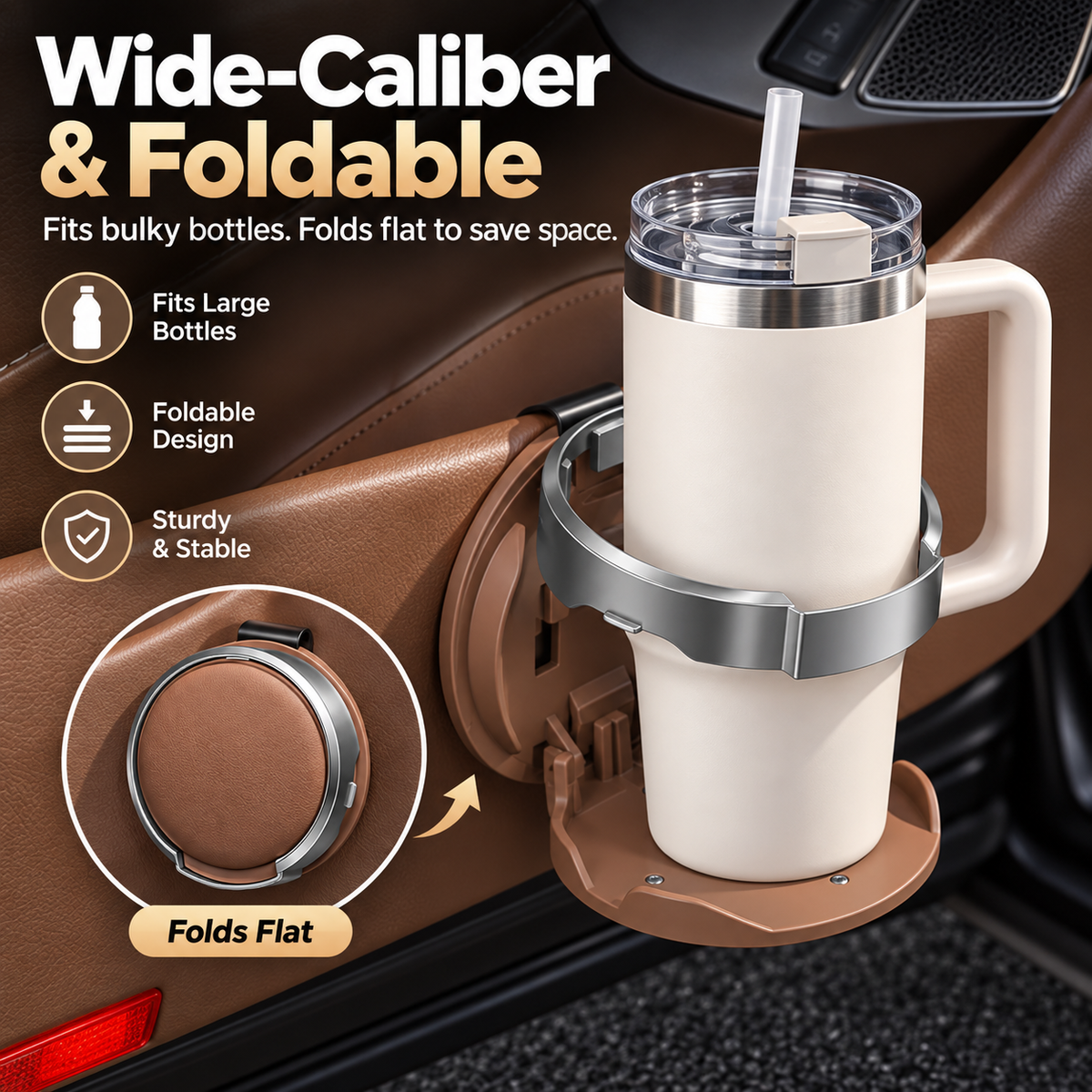 Multi-Functional Foldable Car Cup & Drink Holder 🚗☕