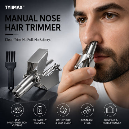 ✂️ Manual Stainless Steel Nose & Ear Hair Trimmer