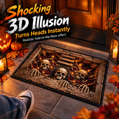 Halloween 3D Pit Illusion Welcome Mat - Non-Slip Horror Door Mat 🎃