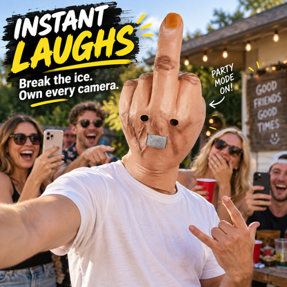 Hilarious Latex Middle Finger Gag Mask 🎭
