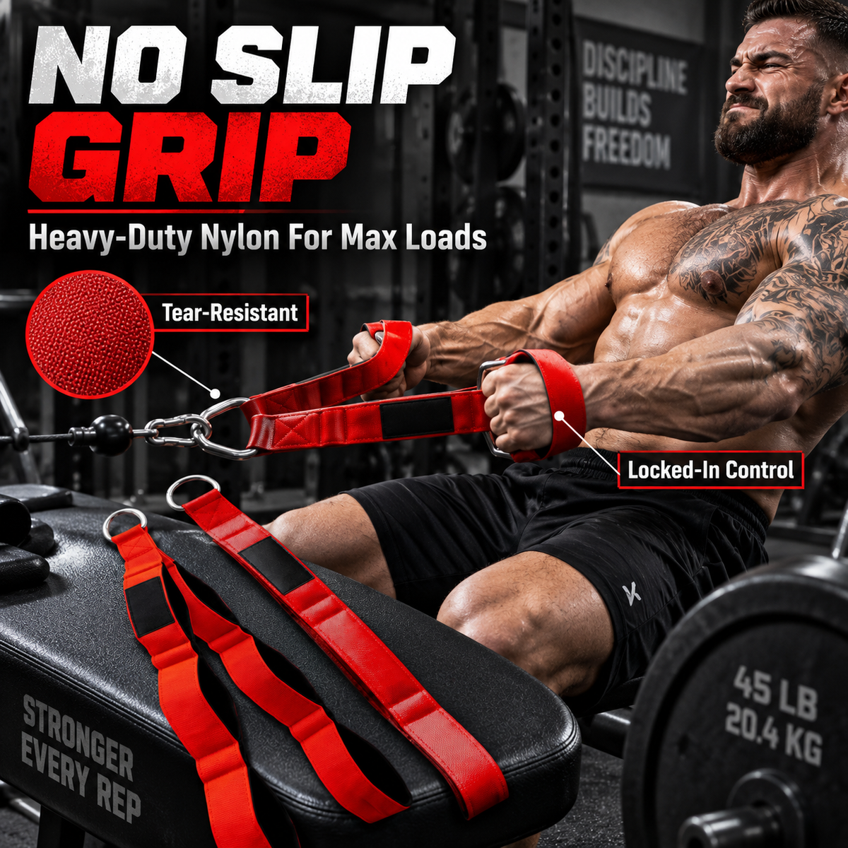 🔥 Heavy-Duty Triceps Rope Cable Attachment for Gym Workout 💪
