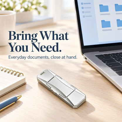 💾 Portable USB Flash Drive for Photo Backup & File Storage — Silver Swivel Design