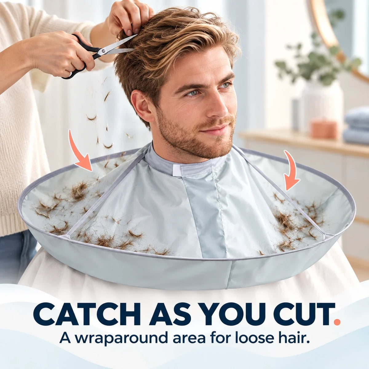 Hair-Catching Haircut Cape – Less Mess, Better Home Trims ✂️