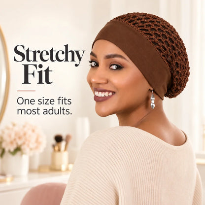 🌙 Sleep Cap 3-Pack — Open-Weave, Wide Band Bedtime Hair Wrap