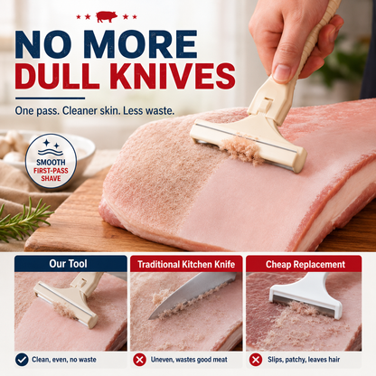 🔪Stainless Steel Beef & Pork Skin Scraping Razor (With 10 Blades)