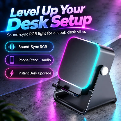 RGB Sound-Sync Ambient Light & Wireless Phone Stand 🎧✨