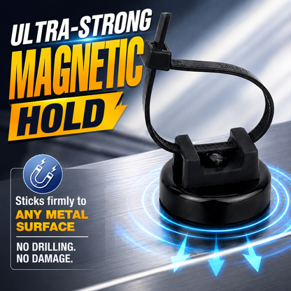 🧲 Heavy-Duty Magnetic Cable Mounts with Zip Tie Base