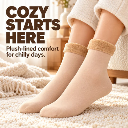 🧦 Fleece-Lined Cozy Socks – Warm Winter Comfort, Two Ways to Wear