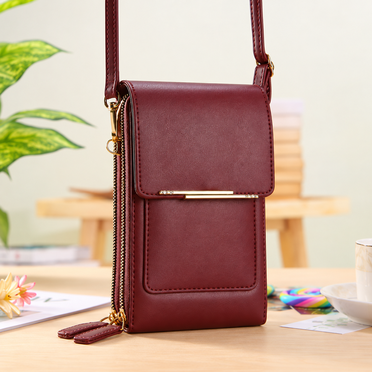 📱 Touch-Screen Multi-Pocket Crossbody Phone Bag