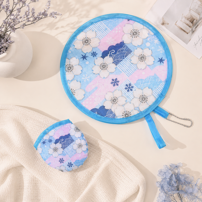 🌸 Portable Floral Foldable Hand Fan | Pocket Cooling Breeze with Pouch ✨