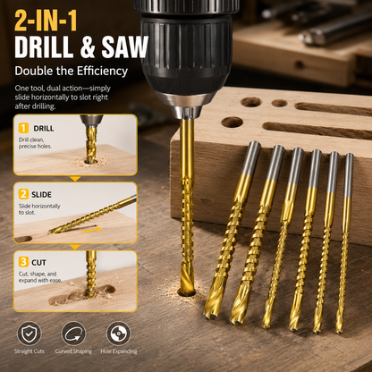 🛠️ 2-in-1 Woodworking Saw Drill Bit Set