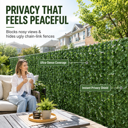 🏡 Upgrade Your Outdoor Space: Premium Faux Leaf Privacy Fence & Garden Hedge
