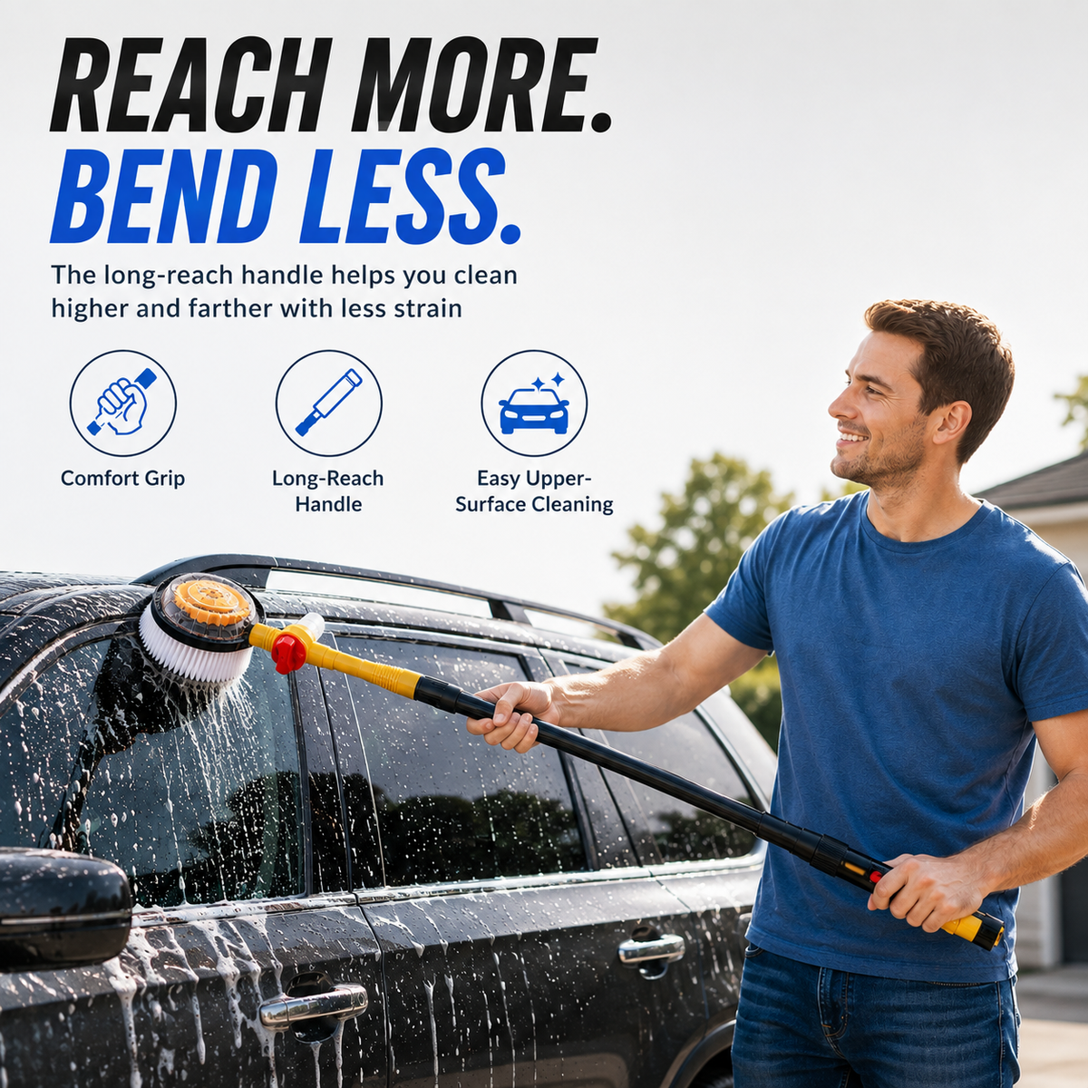 All-in-One Water-Fed Scrub Brush (Cars, Rugs, Patios & Decks)