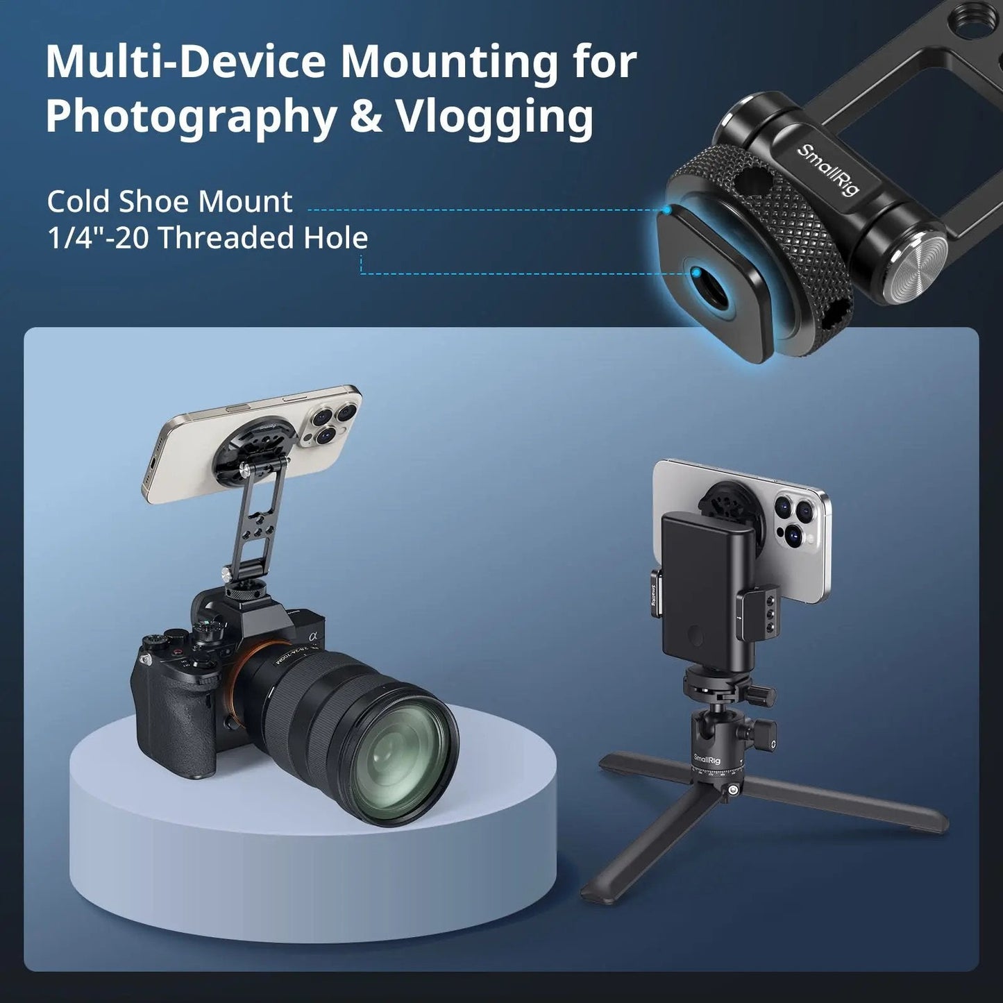 📸 Magnetic Metal Phone Mount with Cold Shoe