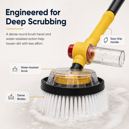 All-in-One Water-Fed Scrub Brush (Cars, Rugs, Patios & Decks)