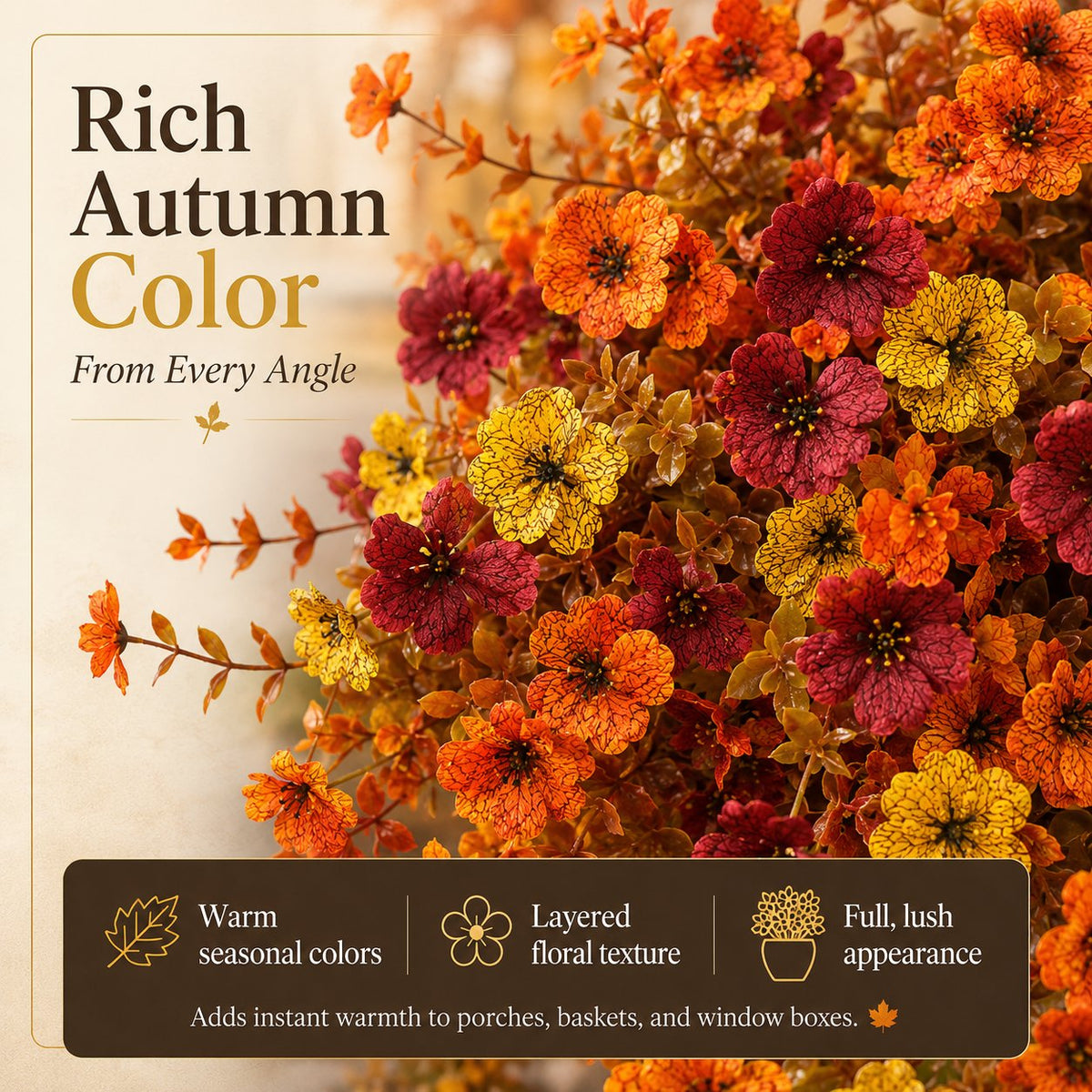 Ultimate Fall Porch Refresh Bundle 🍁 Real-Touch Faux Flowers - UV Resistant