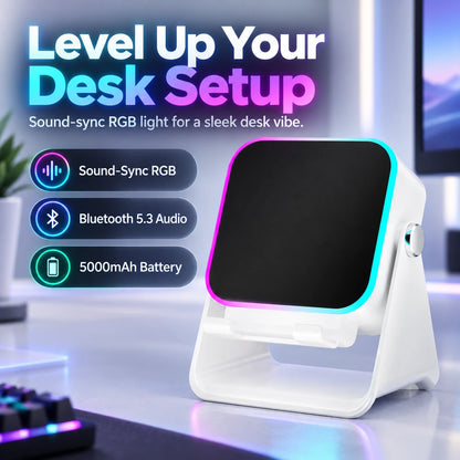 RGB Sound-Sync Ambient Light & Wireless Phone Stand 🎧✨